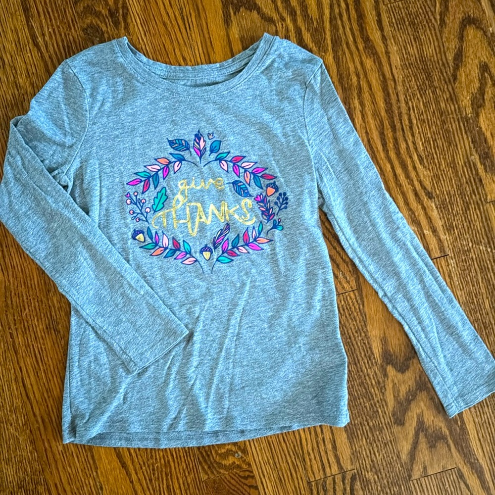 Size 6 “Give Thanks” Cat & Jack long sleeve tee